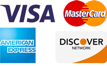 Visa, Mastercard, American Express, Discover